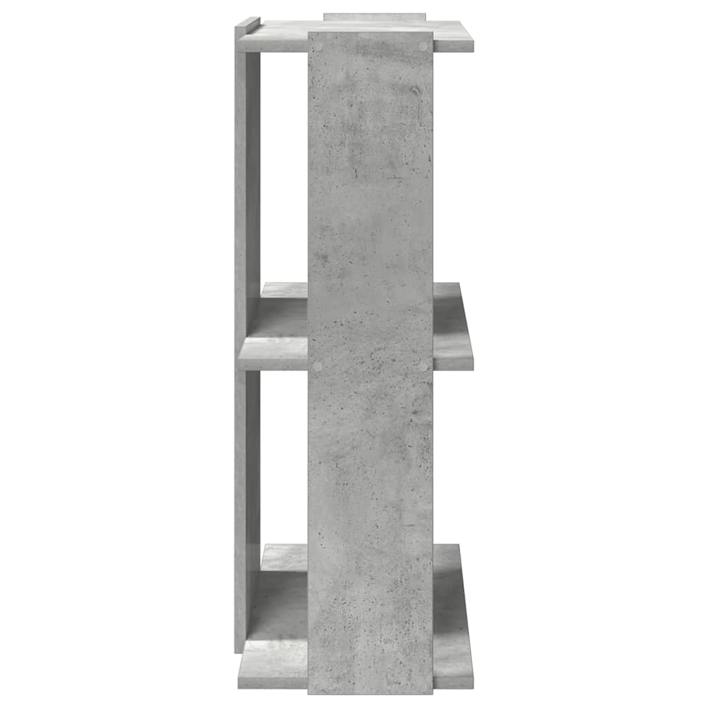 Bibliothèque à 3 niveaux gris béton 60x30x80 cm bois ingénierie - XIOS