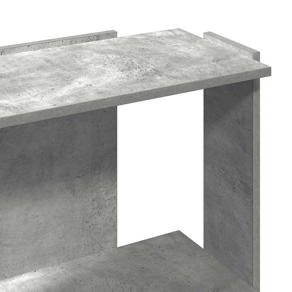 Bibliothèque à 3 niveaux gris béton 60x30x80 cm bois ingénierie - XIOS