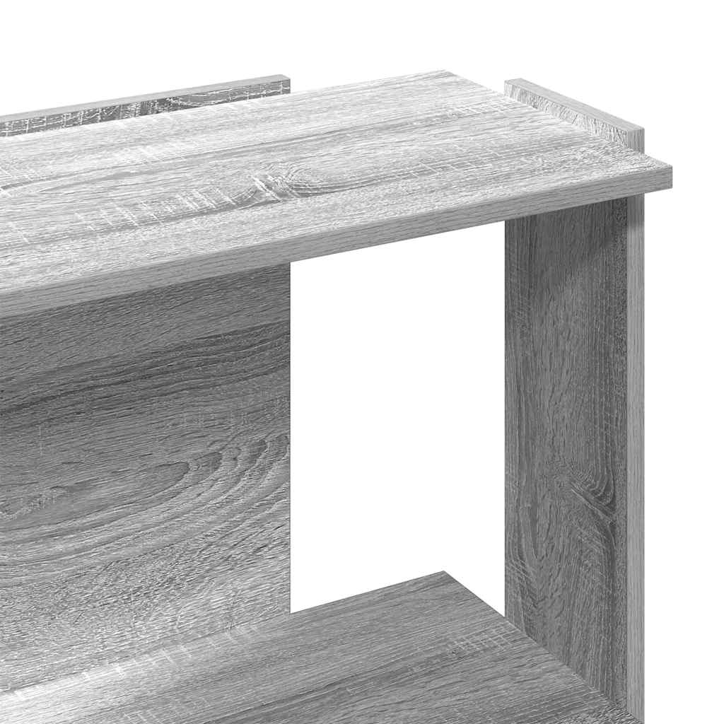 Bibliothèque 3 niveaux sonoma gris 60x30x80cm bois d'ingénierie - XIOS