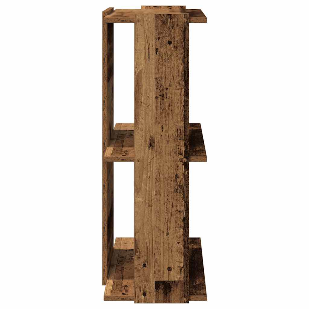 Bibliothèque à 3 niveaux vieux bois 60x30x80 cm bois ingénierie - XIOS