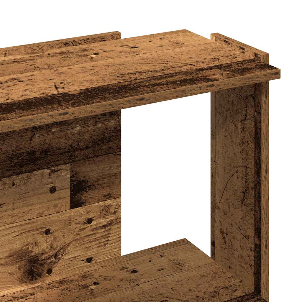 Bibliothèque à 3 niveaux vieux bois 60x30x80 cm bois ingénierie - XIOS