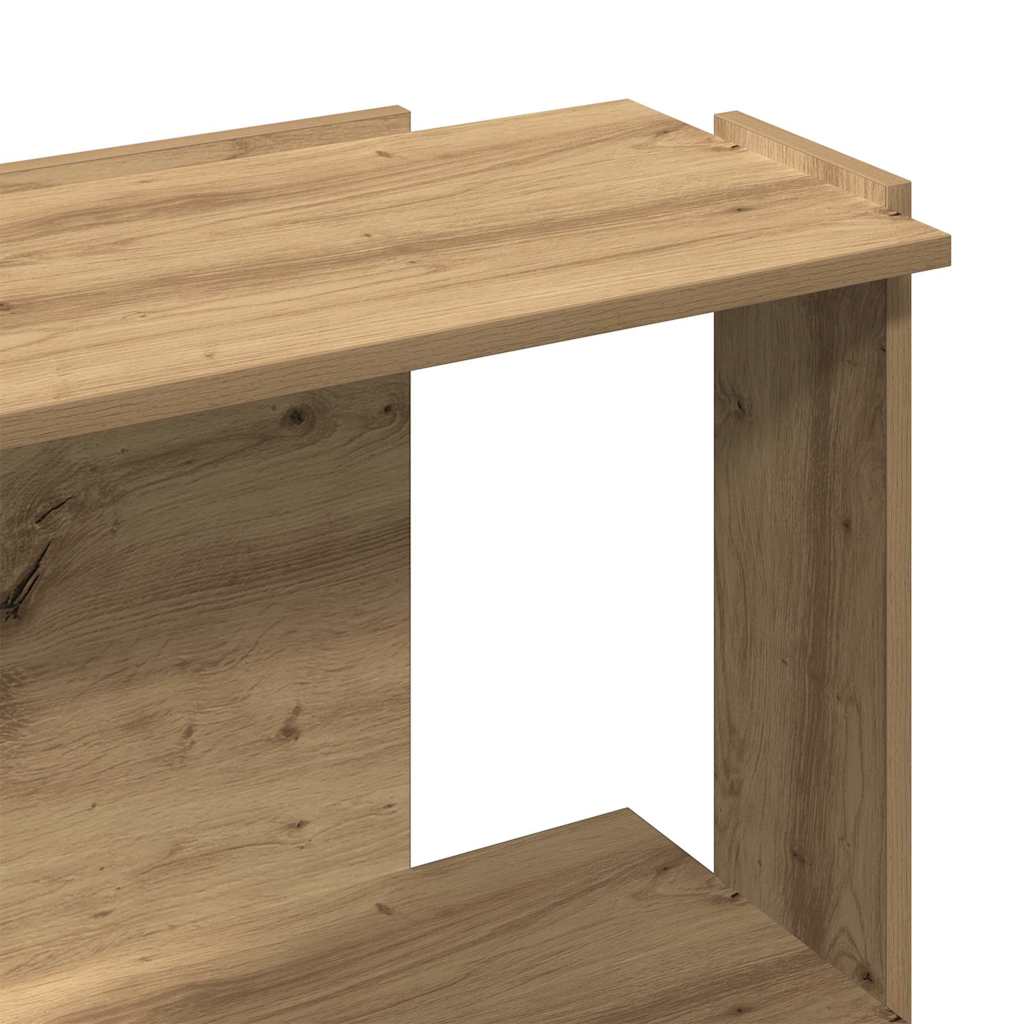 Bibliothèque à 3 niveaux chêne artisanal 60x30x80 cm - XIOS