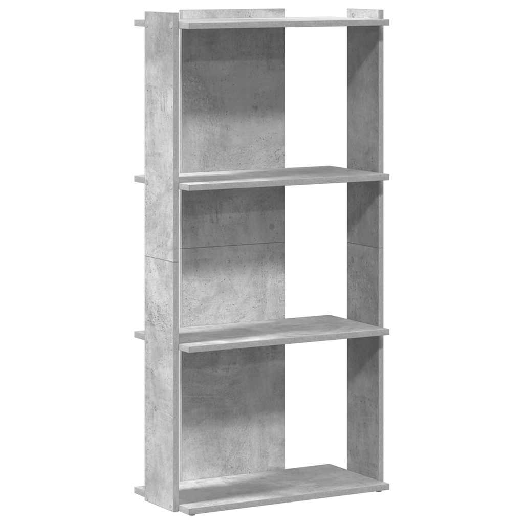 Bibliothèque à 3 niveaux gris béton 60x30x120cm bois ingénierie - XIOS