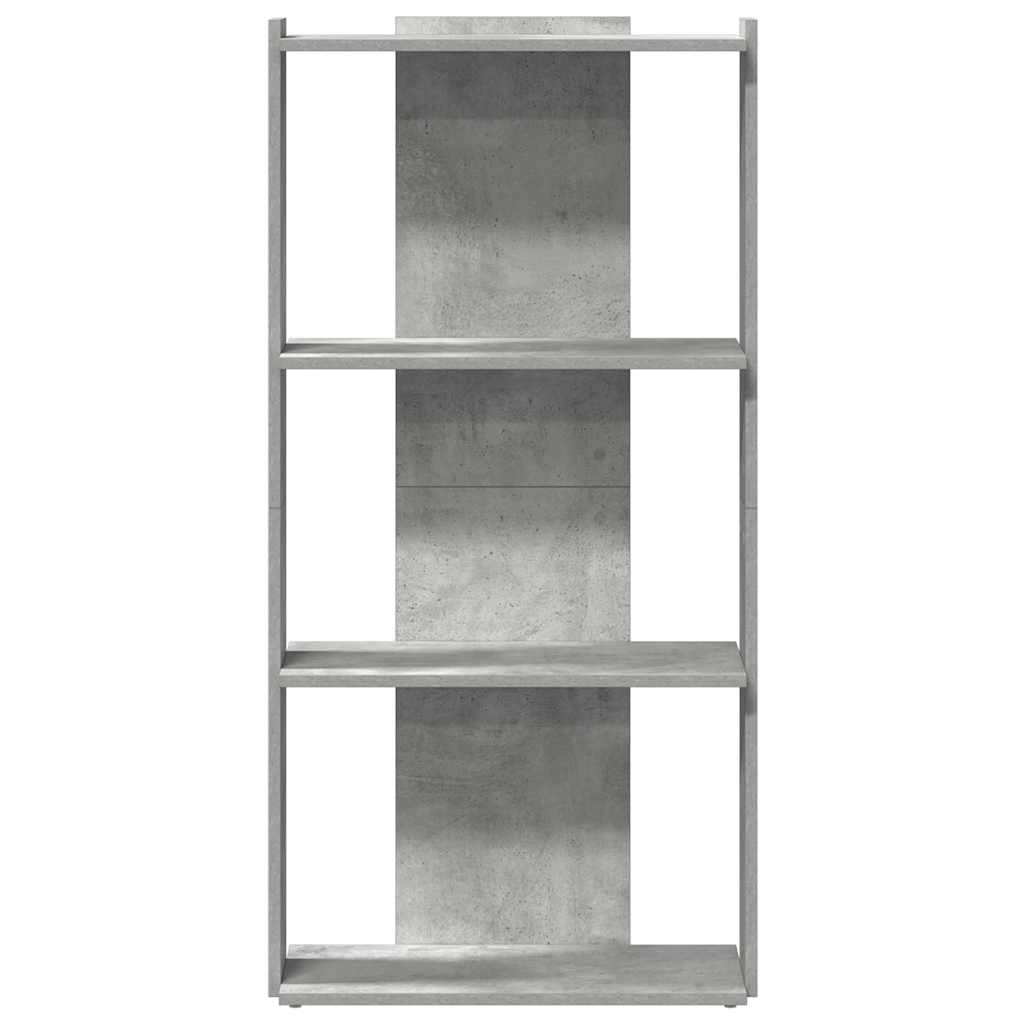 Bibliothèque à 3 niveaux gris béton 60x30x120cm bois ingénierie - XIOS