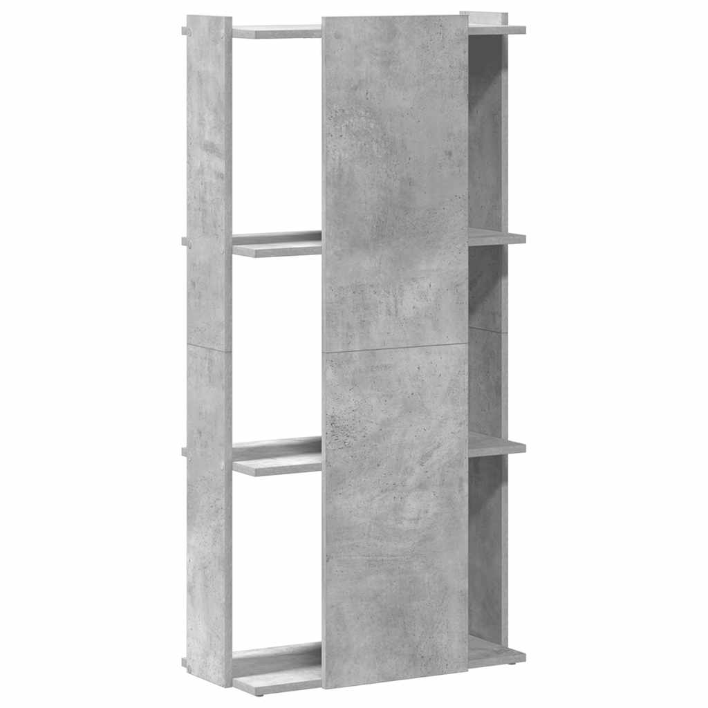 Bibliothèque à 3 niveaux gris béton 60x30x120cm bois ingénierie - XIOS