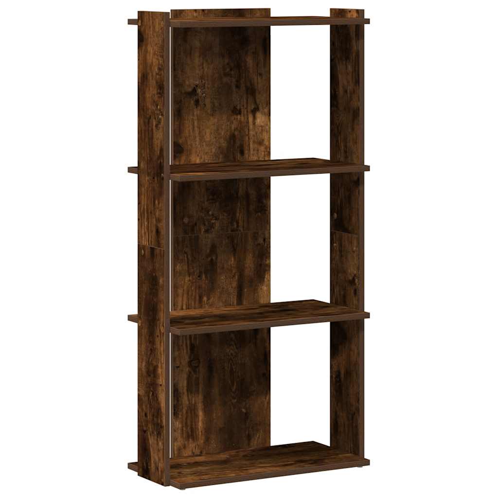 Bibliothèque 3 niveaux chêne fumé 60x30x120cm bois d'ingénierie - XIOS