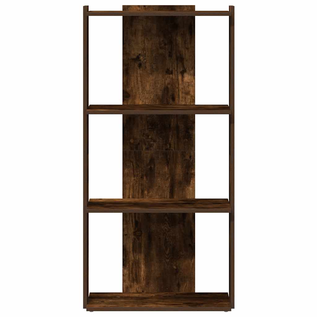 Bibliothèque 3 niveaux chêne fumé 60x30x120cm bois d'ingénierie - XIOS