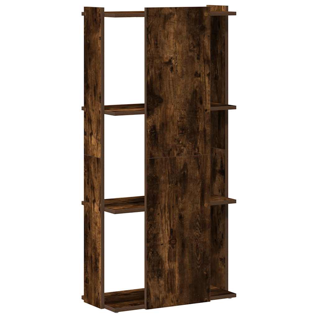 Bibliothèque 3 niveaux chêne fumé 60x30x120cm bois d'ingénierie - XIOS