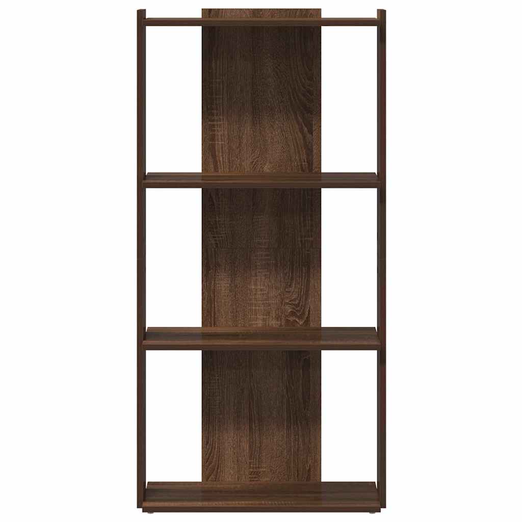 Bibliothèque 3 niveaux chêne marron 60x30x120cm bois ingénierie - XIOS