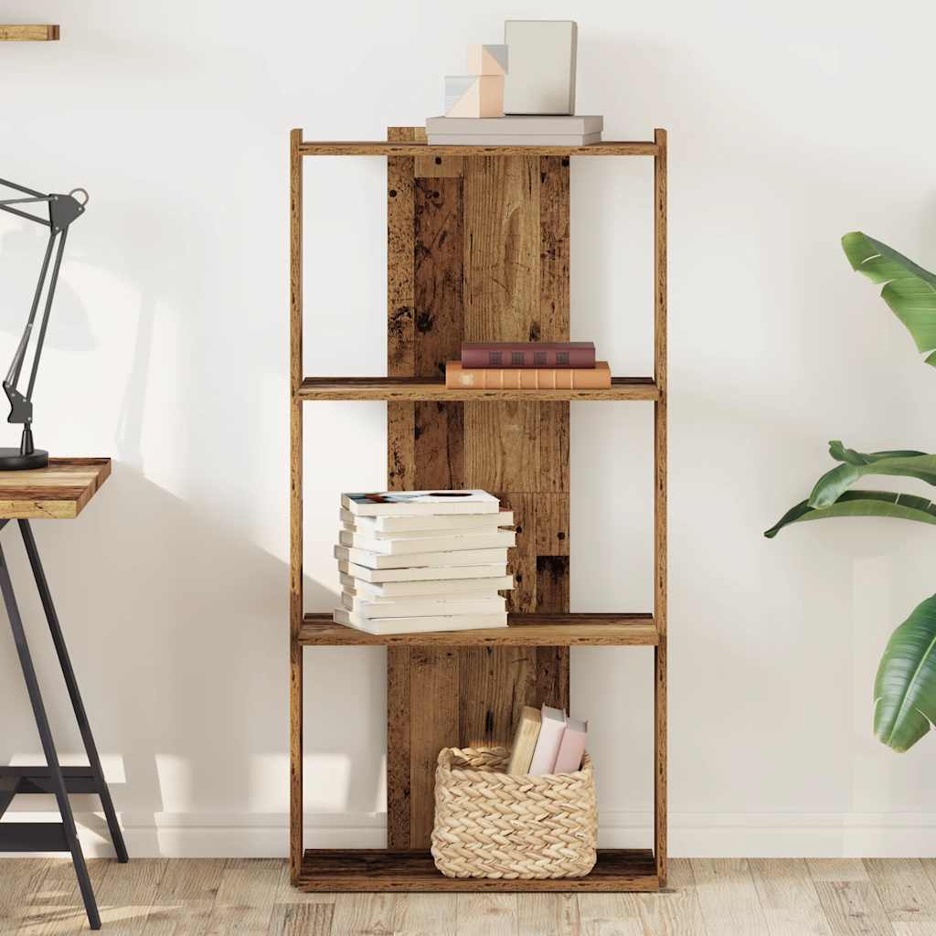 Bibliothèque à 3 niveaux vieux bois 60x30x120cm bois ingénierie - XIOS