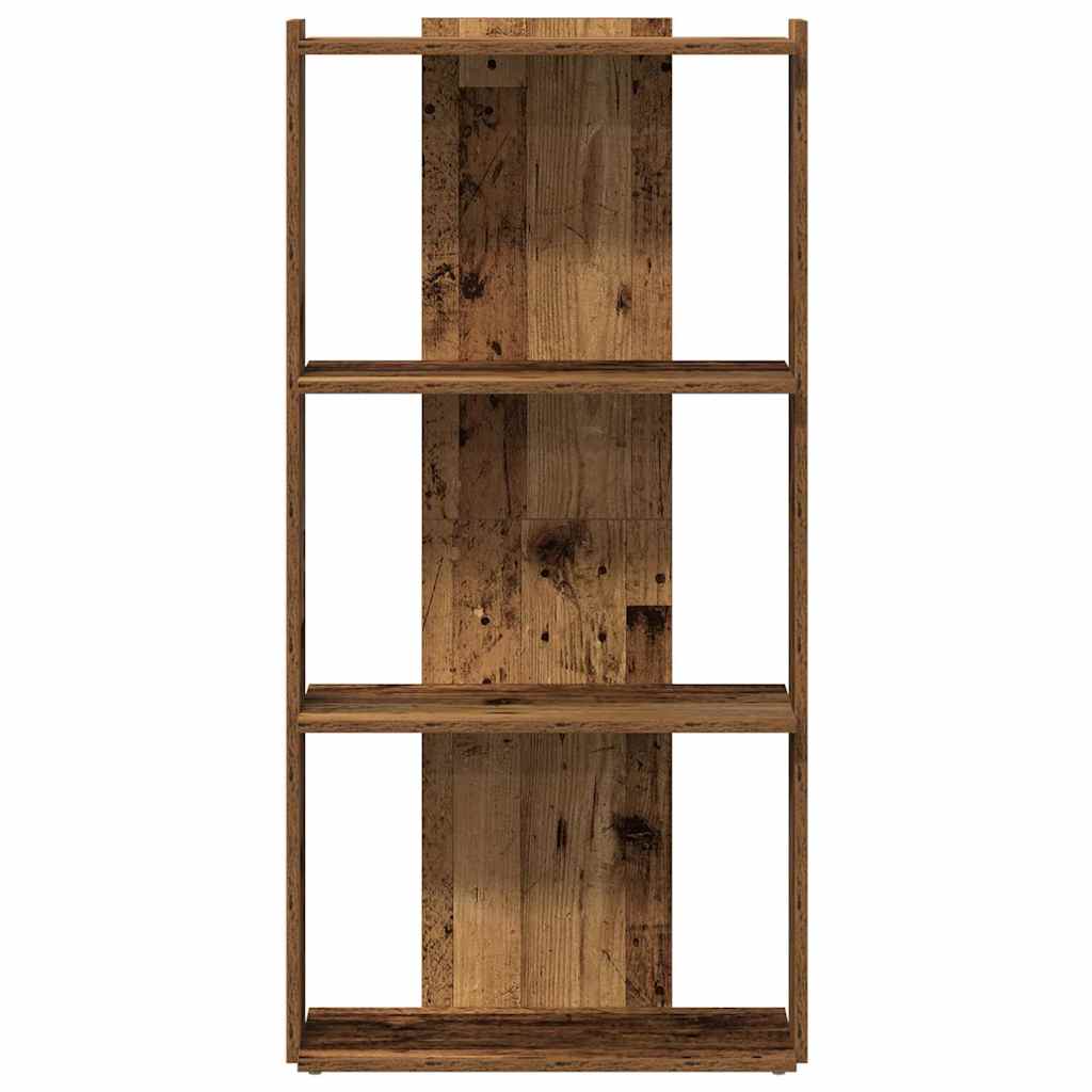 Bibliothèque à 3 niveaux vieux bois 60x30x120cm bois ingénierie - XIOS