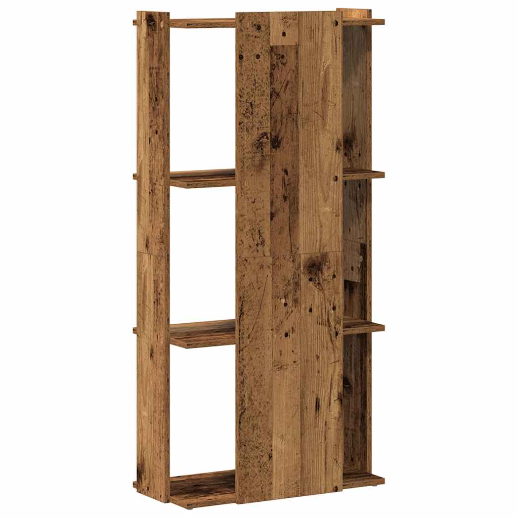 Bibliothèque à 3 niveaux vieux bois 60x30x120cm bois ingénierie - XIOS