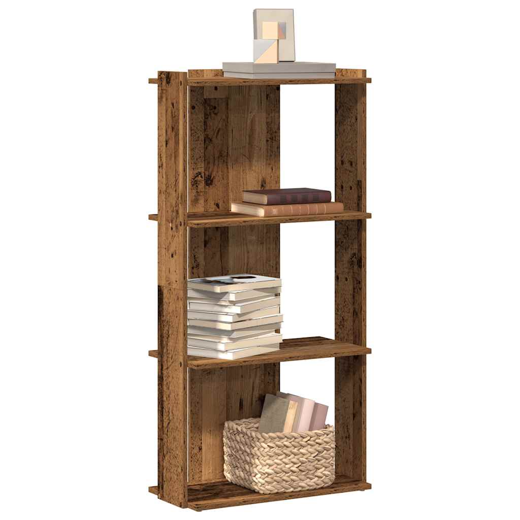 Bibliothèque à 3 niveaux vieux bois 60x30x120cm bois ingénierie - XIOS