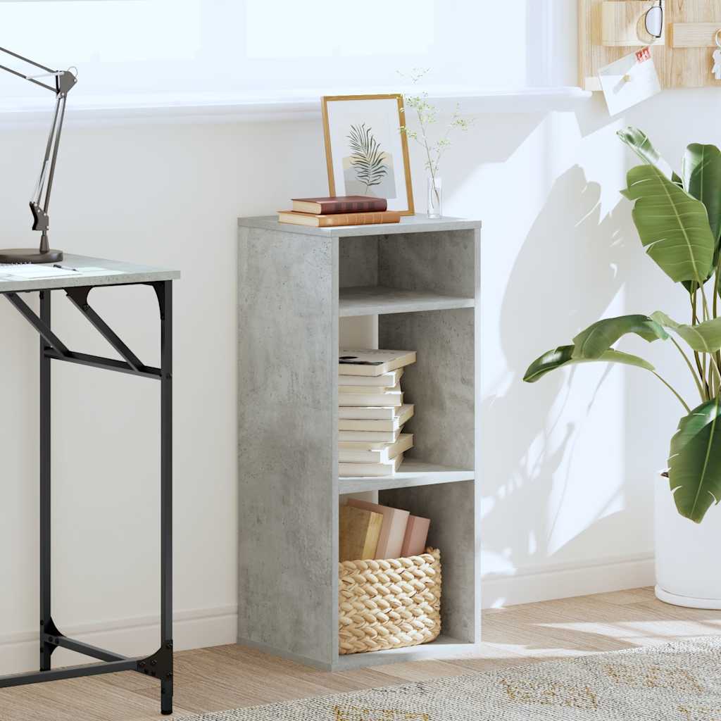 Bibliothèque gris béton 34x31x80 cm bois d’ingénierie - XIOS