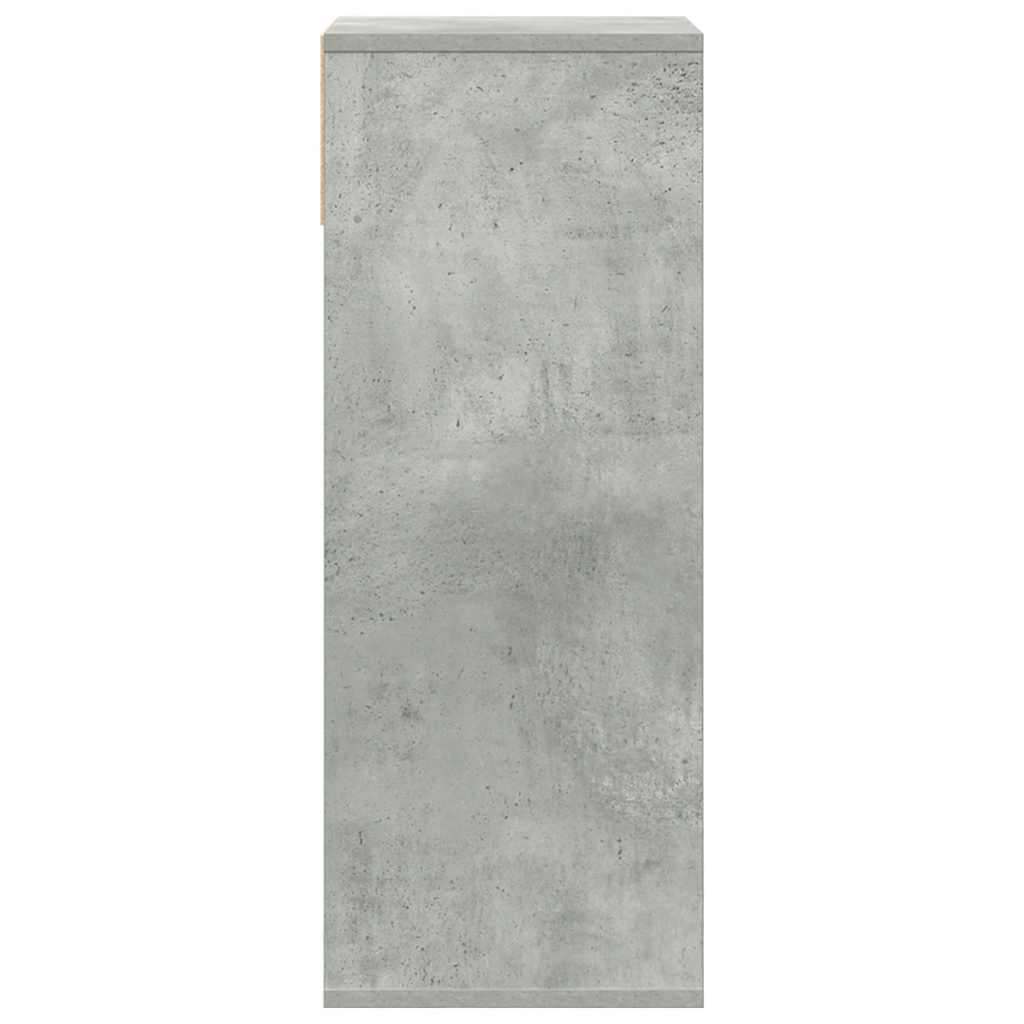 Bibliothèque gris béton 34x31x80 cm bois d’ingénierie - XIOS