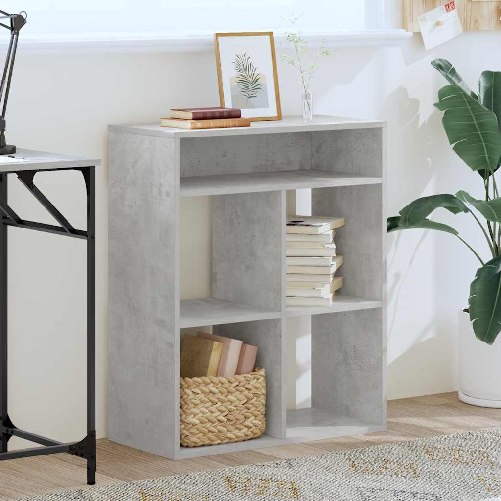 Bibliothèque gris béton 66x31x80 cm bois d’ingénierie - XIOS