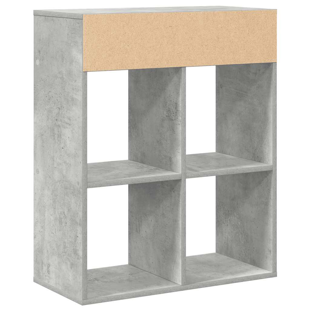 Bibliothèque gris béton 66x31x80 cm bois d’ingénierie - XIOS