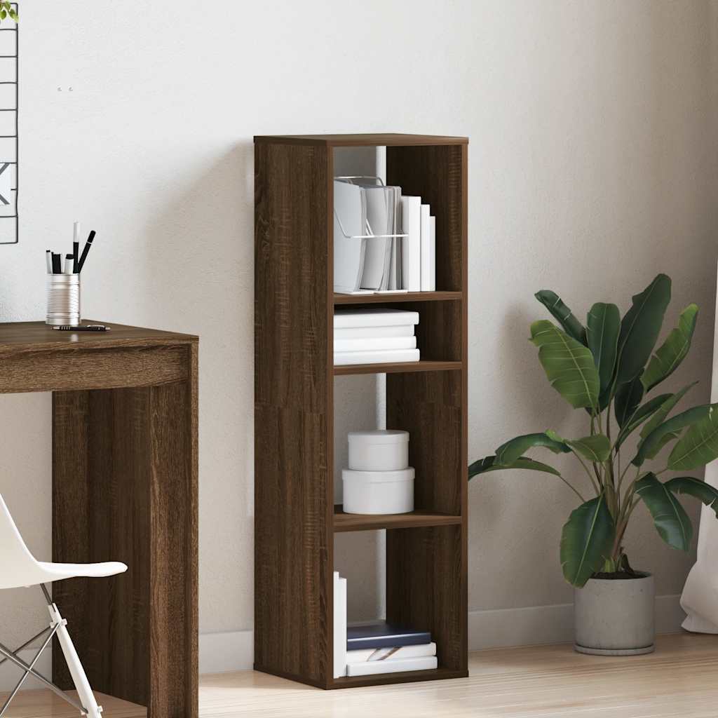Bibliothèque chêne marron 34x31x112 cm bois d'ingénierie - XIOS