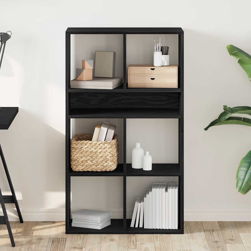 Bibliothèque noir 66x31x112 cm bois d'ingénierie - XIOS