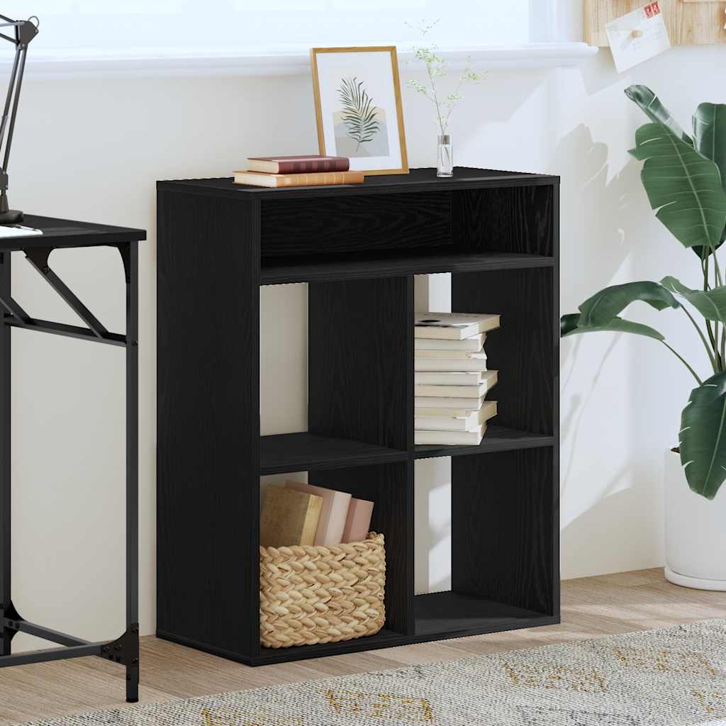 Bibliothèque noir 66x31x80 cm bois d'ingénierie - XIOS