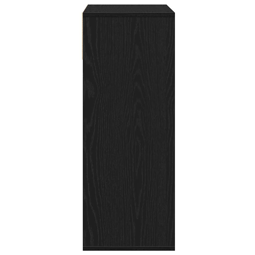 Bibliothèque noir 66x31x80 cm bois d'ingénierie - XIOS