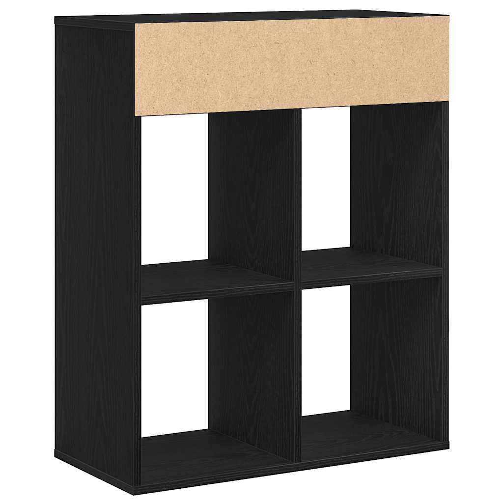 Bibliothèque noir 66x31x80 cm bois d'ingénierie - XIOS