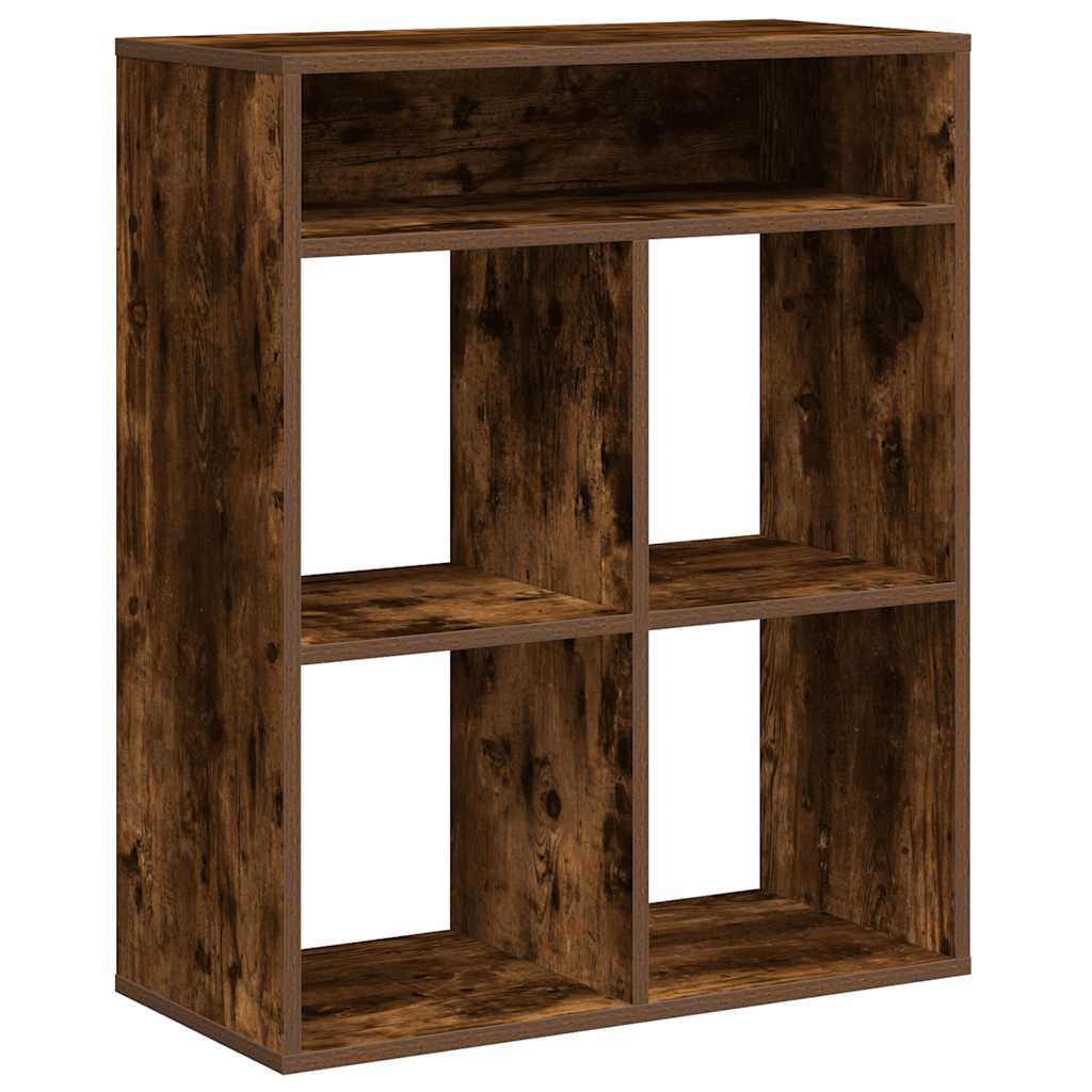 Bibliothèque chêne fumé 66x31x80 cm bois d'ingénierie