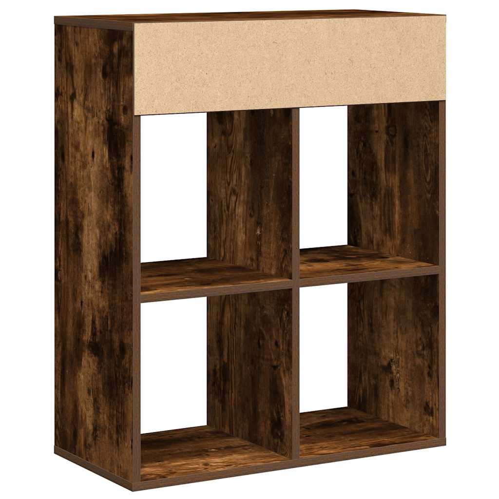Bibliothèque chêne fumé 66x31x80 cm bois d'ingénierie