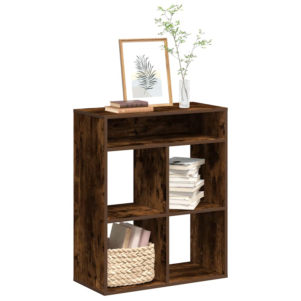 Bibliothèque chêne fumé 66x31x80 cm bois d'ingénierie