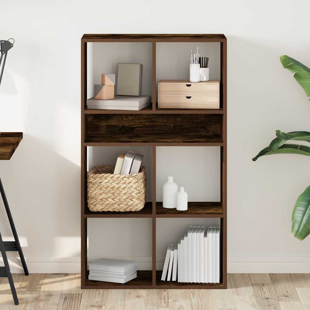 Bibliothèque chêne fumé 66x31x112 cm bois d'ingénierie - XIOS