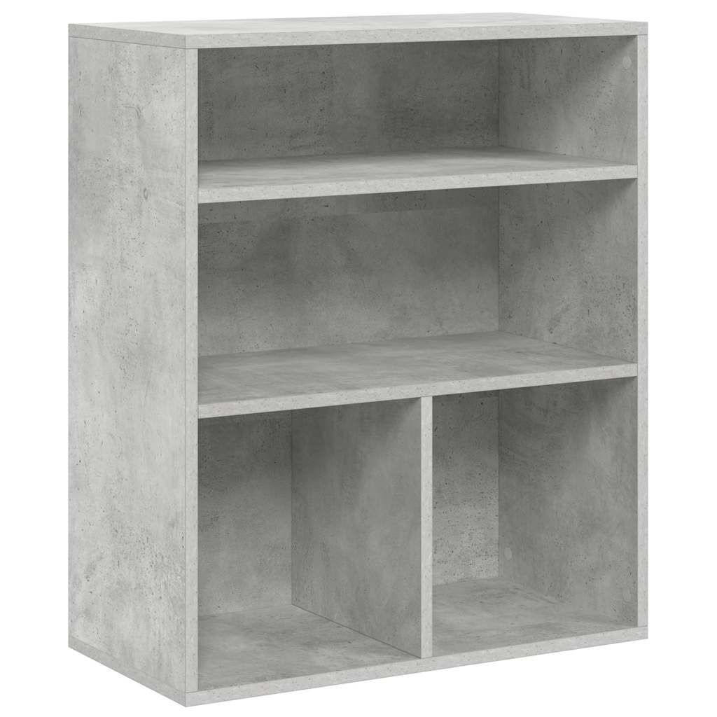 Bibliothèque gris béton 60x30x71,5 cm bois d'ingénierie - XIOS