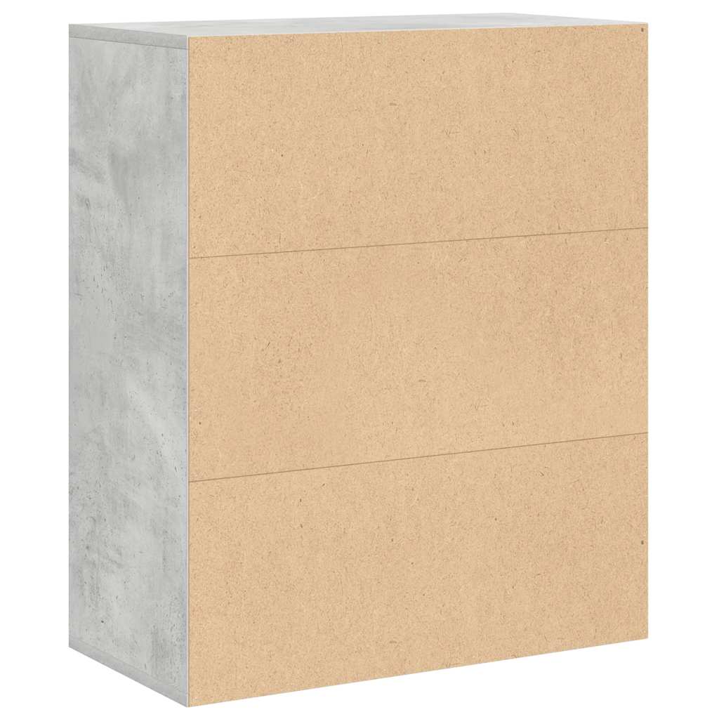 Bibliothèque gris béton 60x30x71,5 cm bois d'ingénierie - XIOS
