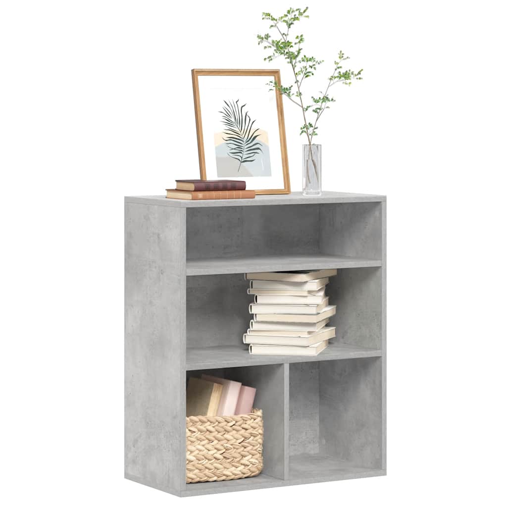 Bibliothèque gris béton 60x30x71,5 cm bois d'ingénierie - XIOS
