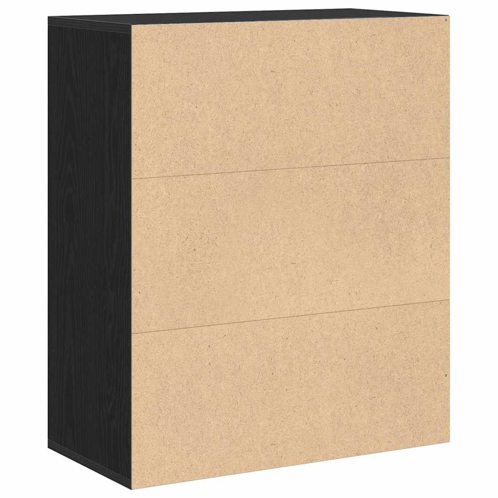 Bibliothèque noir 60x30x71,5 cm bois d'ingénierie - XIOS