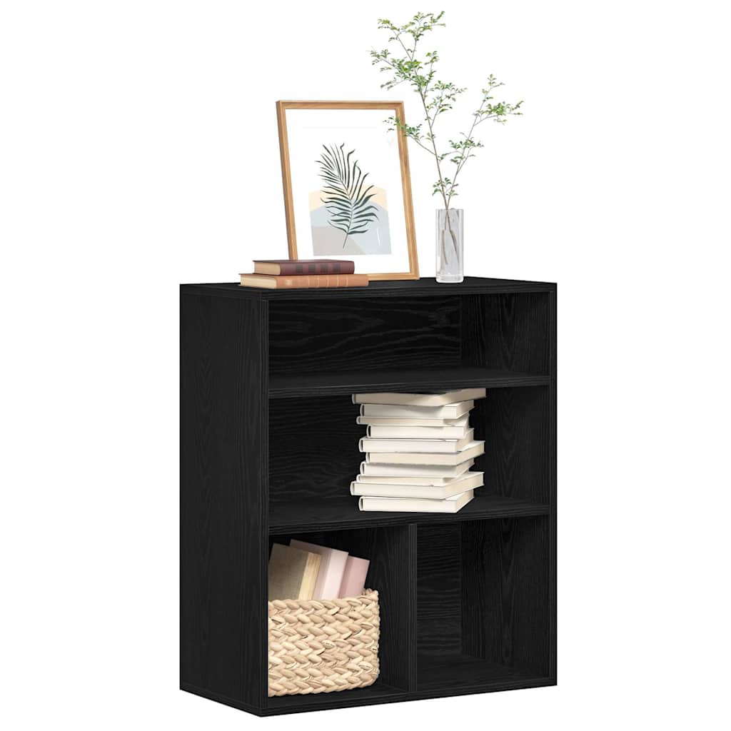 Bibliothèque noir 60x30x71,5 cm bois d'ingénierie - XIOS