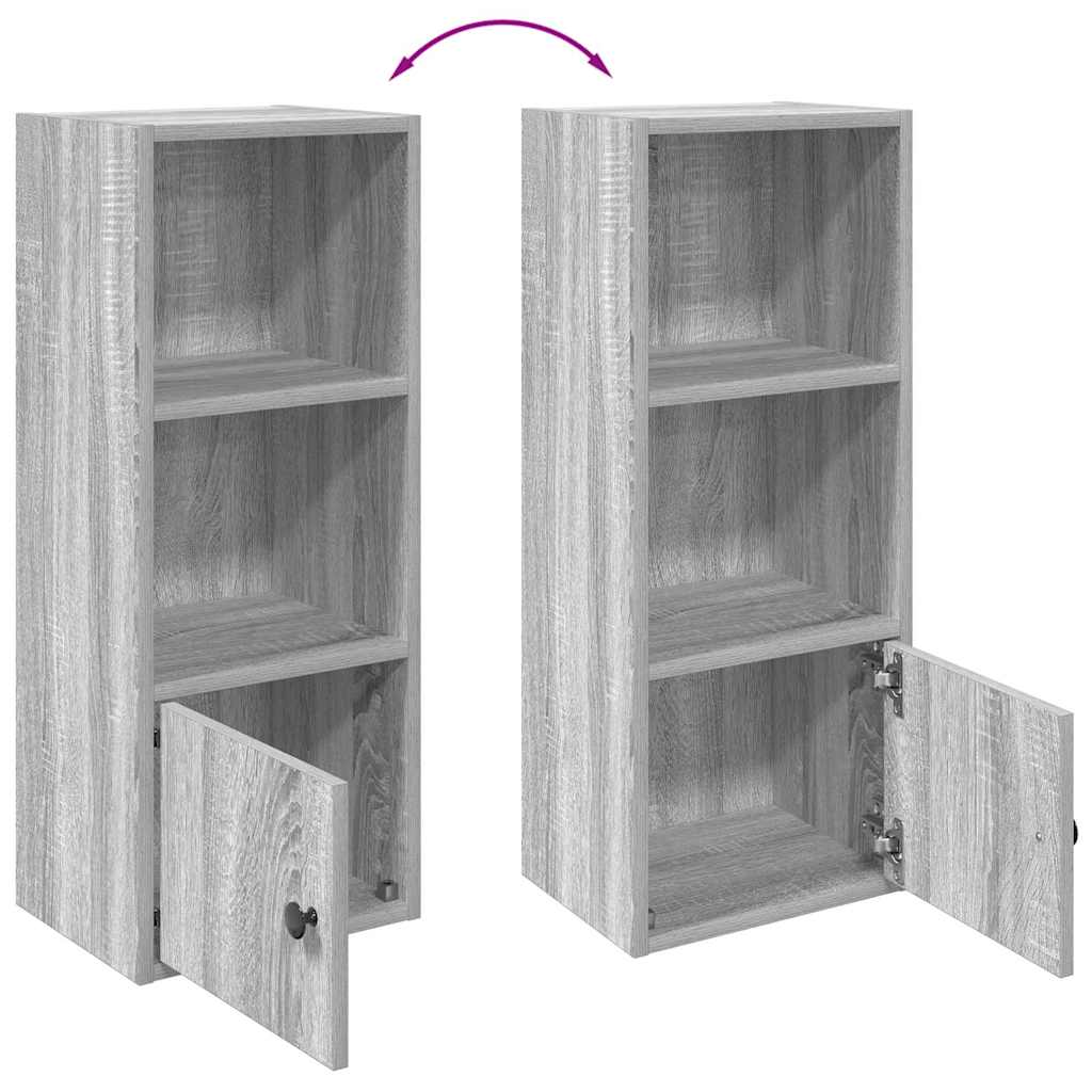 Bibliothèque sonoma gris 31x24x77 cm bois d'ingénierie - XIOS