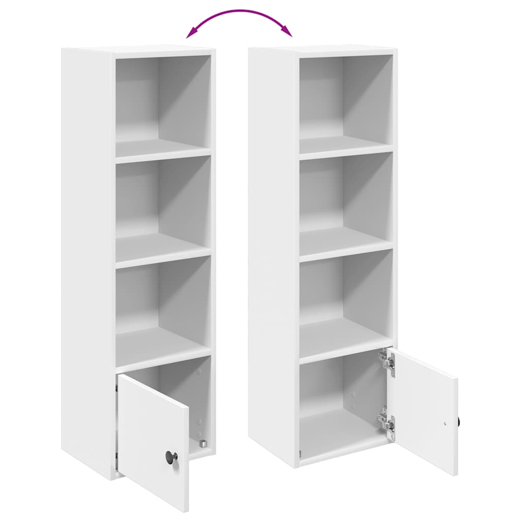 Bibliothèque blanc 31x24x102 cm bois d'ingénierie - XIOS