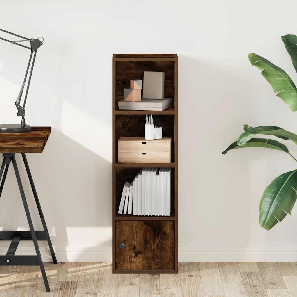 Bibliothèque chêne fumé 31x24x102 cm bois d'ingénierie - XIOS