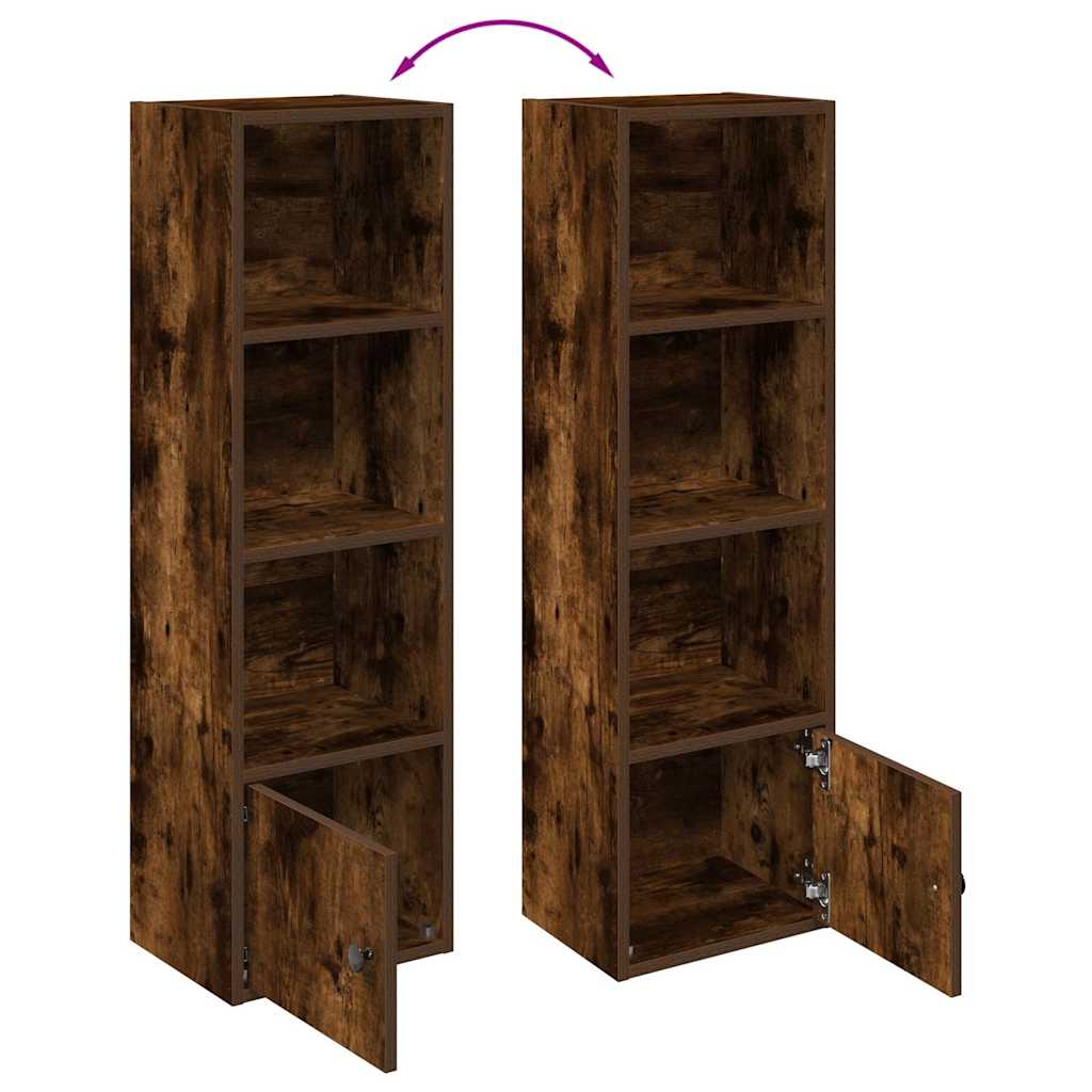 Bibliothèque chêne fumé 31x24x102 cm bois d'ingénierie - XIOS