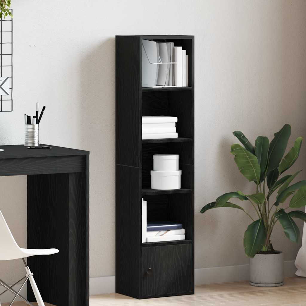 Bibliothèque chêne noir 31x24x127 cm bois d'ingénierie - XIOS
