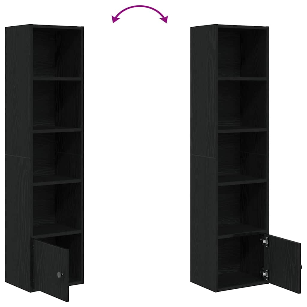 Bibliothèque chêne noir 31x24x127 cm bois d'ingénierie - XIOS