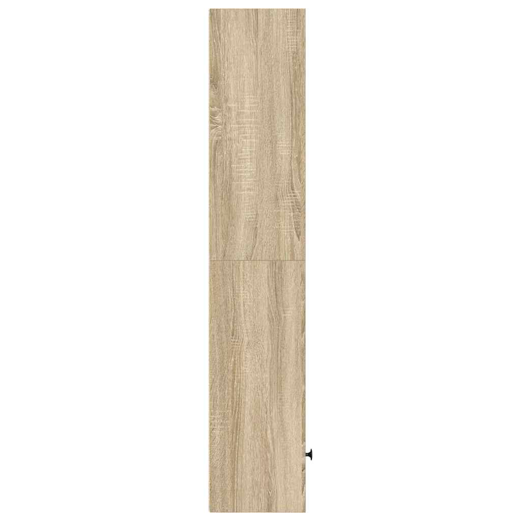 Bibliothèque chêne fumé 31x24x127 cm bois d'ingénierie - XIOS