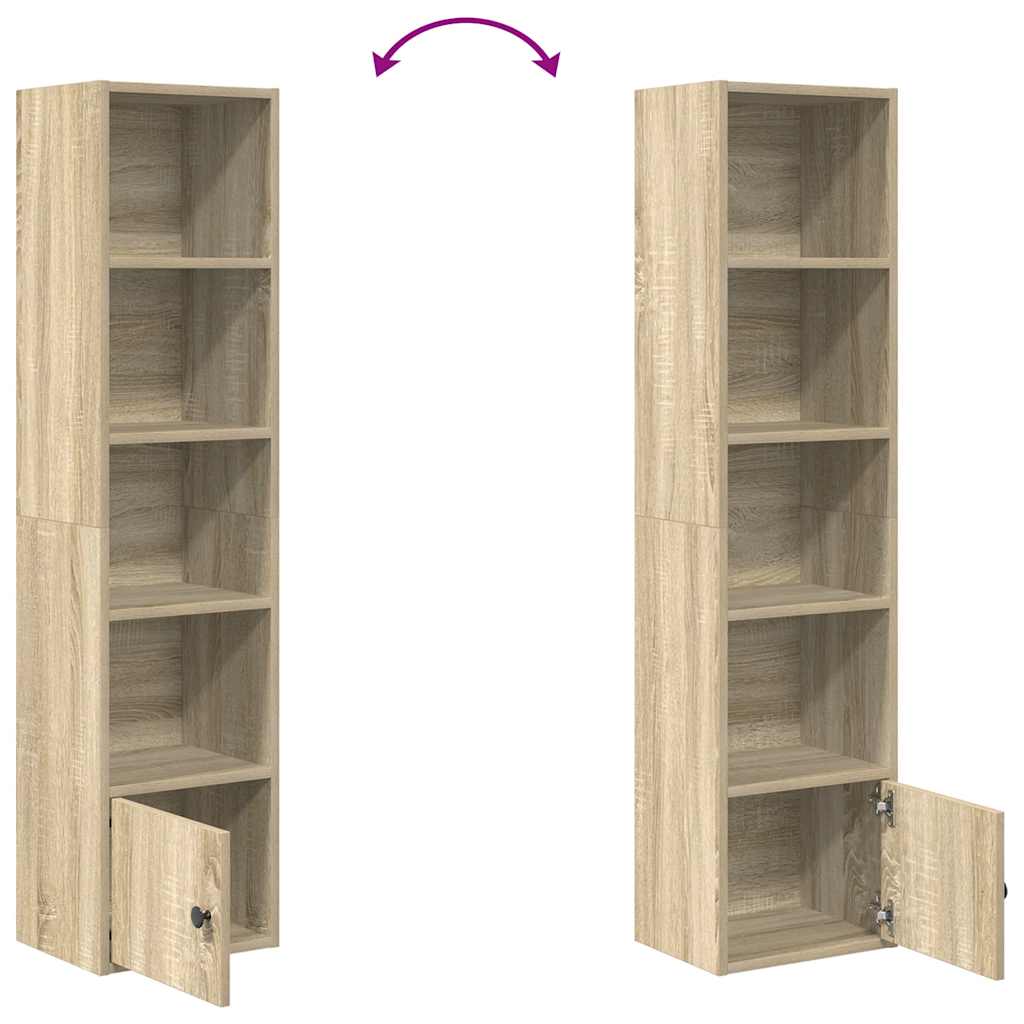 Bibliothèque chêne fumé 31x24x127 cm bois d'ingénierie - XIOS