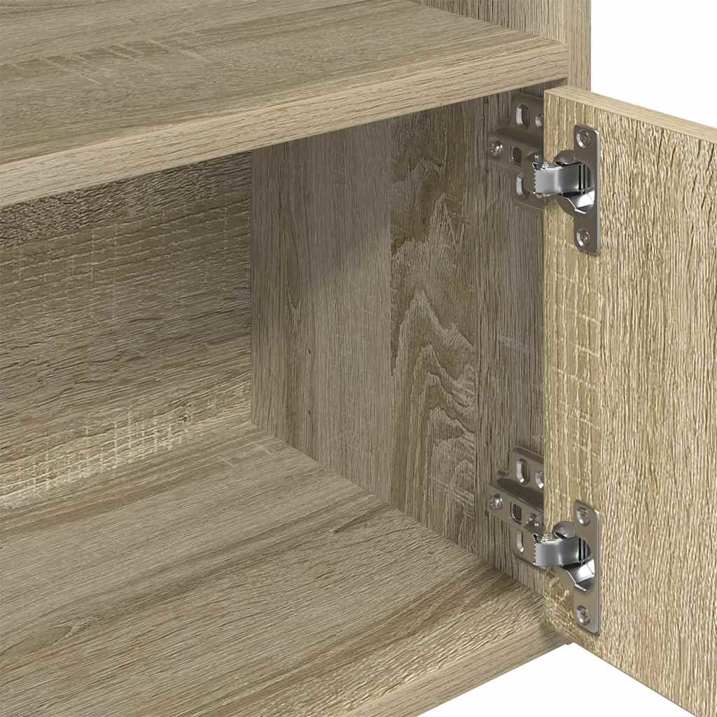 Bibliothèque chêne fumé 31x24x127 cm bois d'ingénierie - XIOS