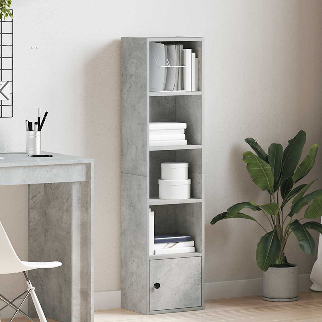 Bibliothèque gris béton 31x24x127 cm bois d'ingénierie - XIOS