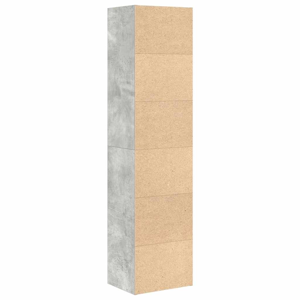 Bibliothèque gris béton 31x24x127 cm bois d'ingénierie - XIOS