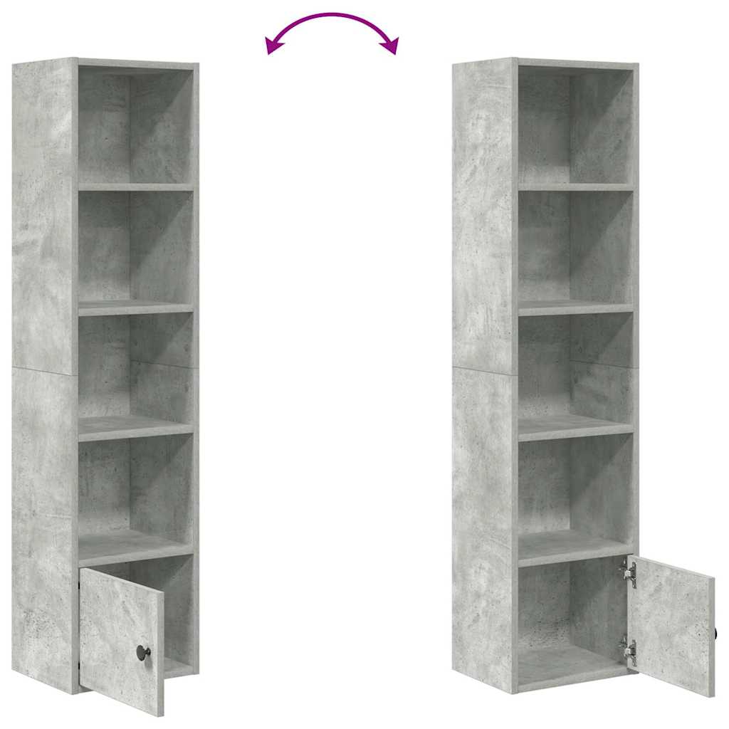 Bibliothèque gris béton 31x24x127 cm bois d'ingénierie - XIOS