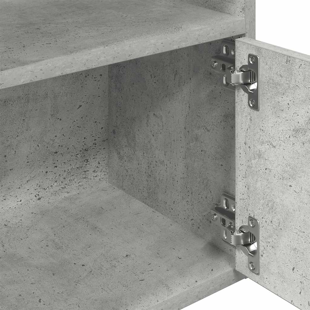 Bibliothèque gris béton 31x24x127 cm bois d'ingénierie - XIOS