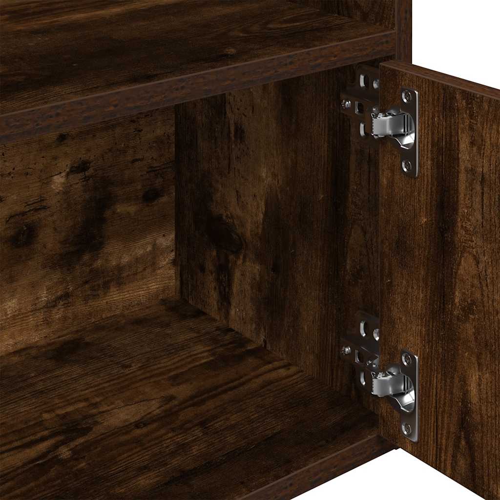 Bibliothèque chêne fumé 31x24x127 cm bois d'ingénierie - XIOS