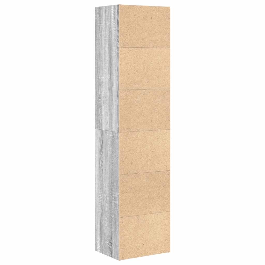 Bibliothèque sonoma gris 31x24x127 cm bois d'ingénierie - XIOS
